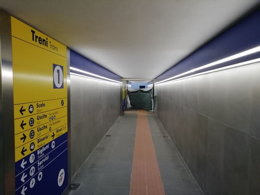 Pedestrian underpass extension and raising of the first and second platform